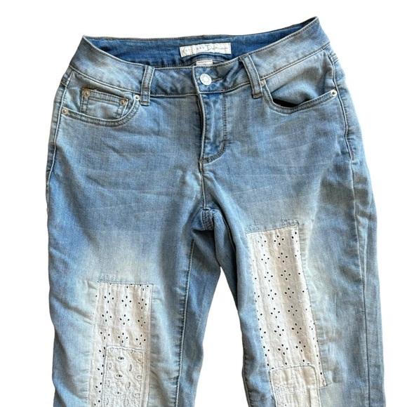 Lace Patch Work Denim Jeans EST. 1946 Women’s Size 2 Bohemian Girly Softgirl - Picture 6 of 15